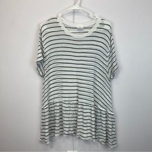 Black and White striped knit top